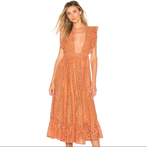 NWOT Mistwood Lace Dress in Golden Coral - Revolve - Picture 2 of 10